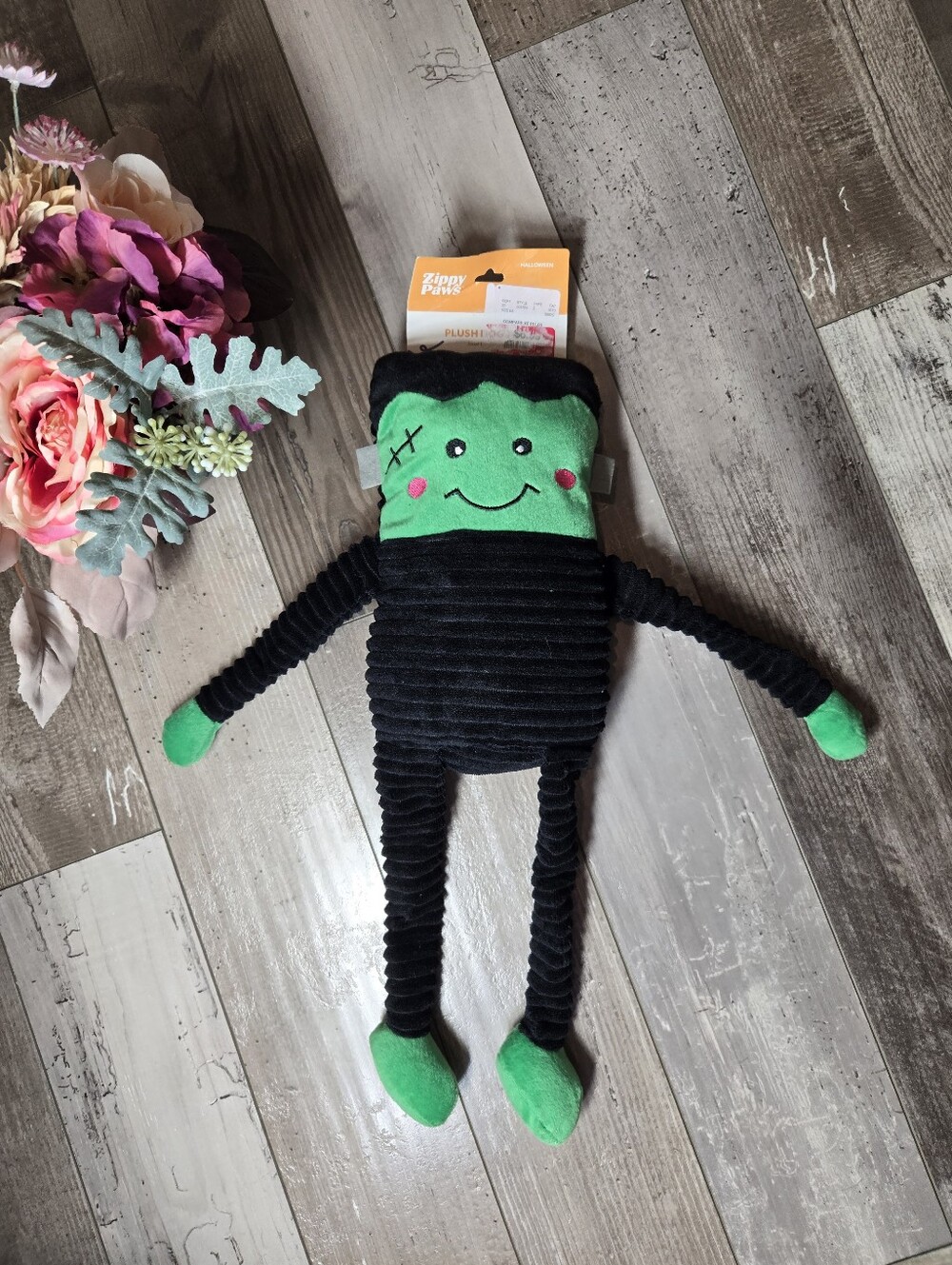 NWT ZippyPaws Frankenstein Plush Dog Toy – Green & Black – Halloween